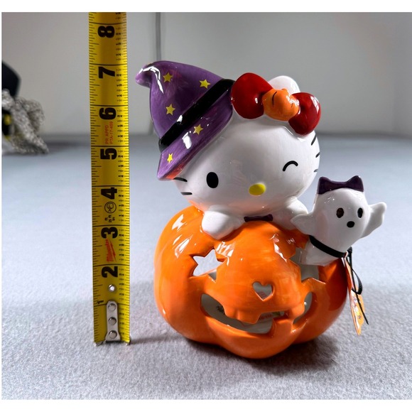 Hello Kitty Halloween Pumpkin Candle House NWT Blue Sky Clayworks Sanrio - Picture 7 of 8